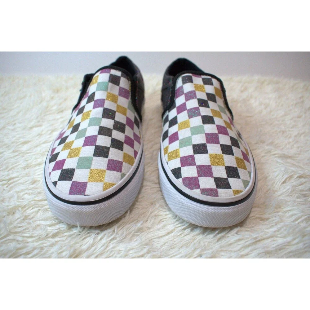 Vans Glitter Checkerboard Slip-On (Special Edition) (VVN0A4UHZ3V6) Women's Sz 9